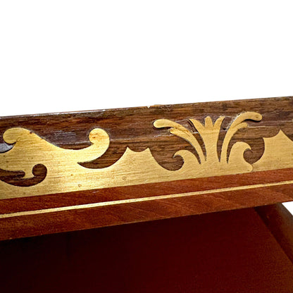 Victorian mahogany writing slope, brass inlay, secret drawers