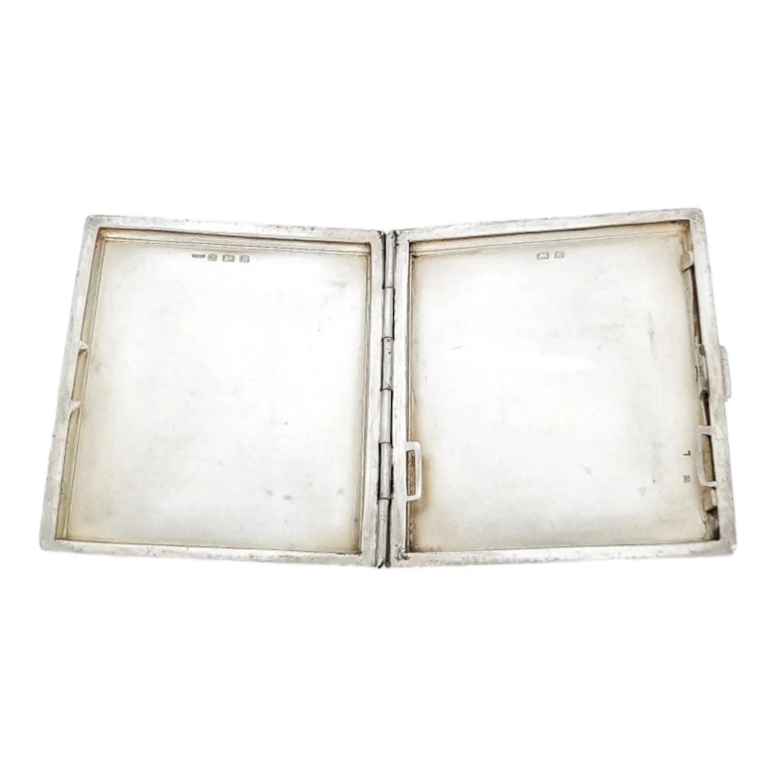 Art Deco sterling silver engine-turned square cigarette / card case