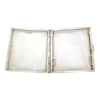 Art Deco sterling silver engine-turned square cigarette / card case