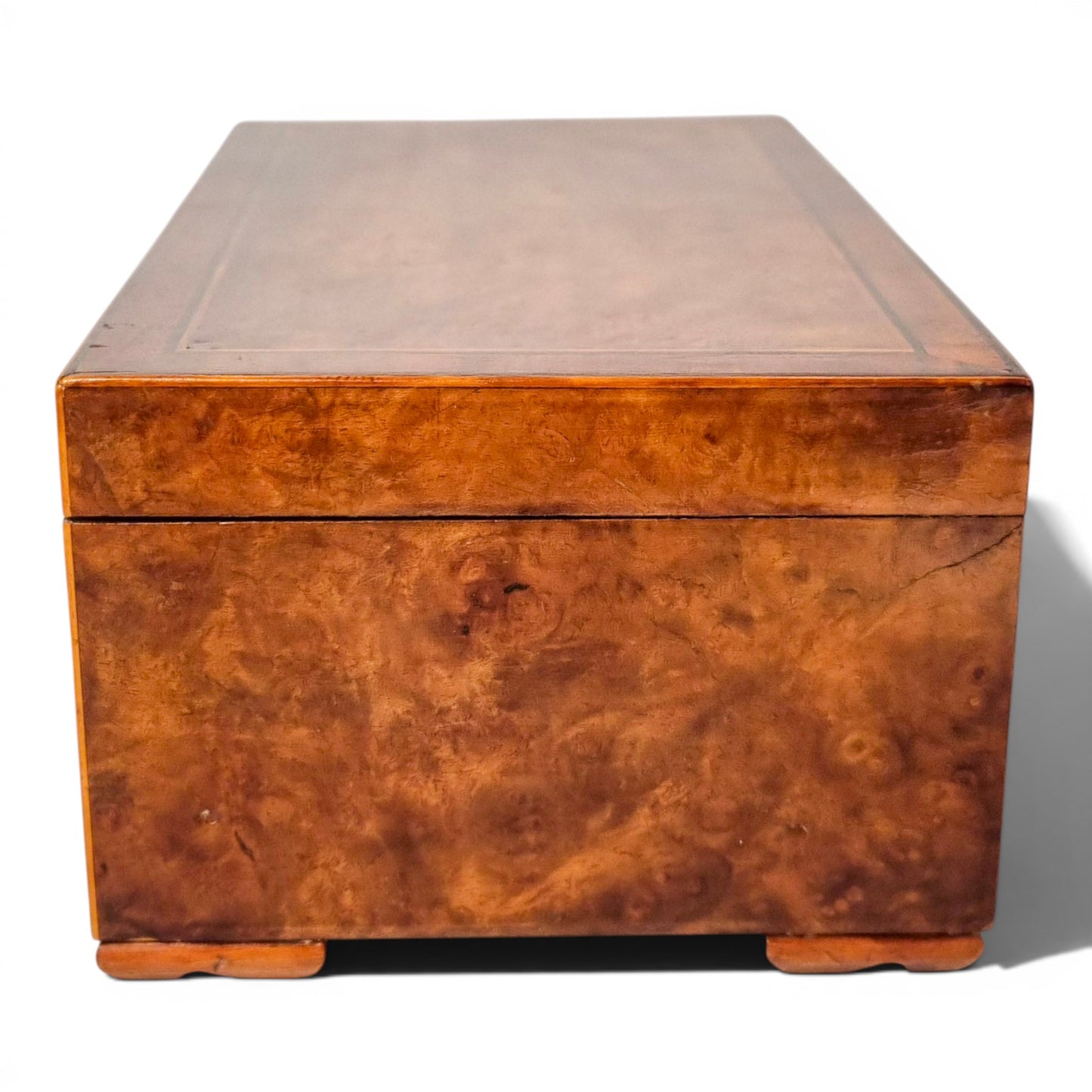 Victorian burr walnut jewellery box, c.1880