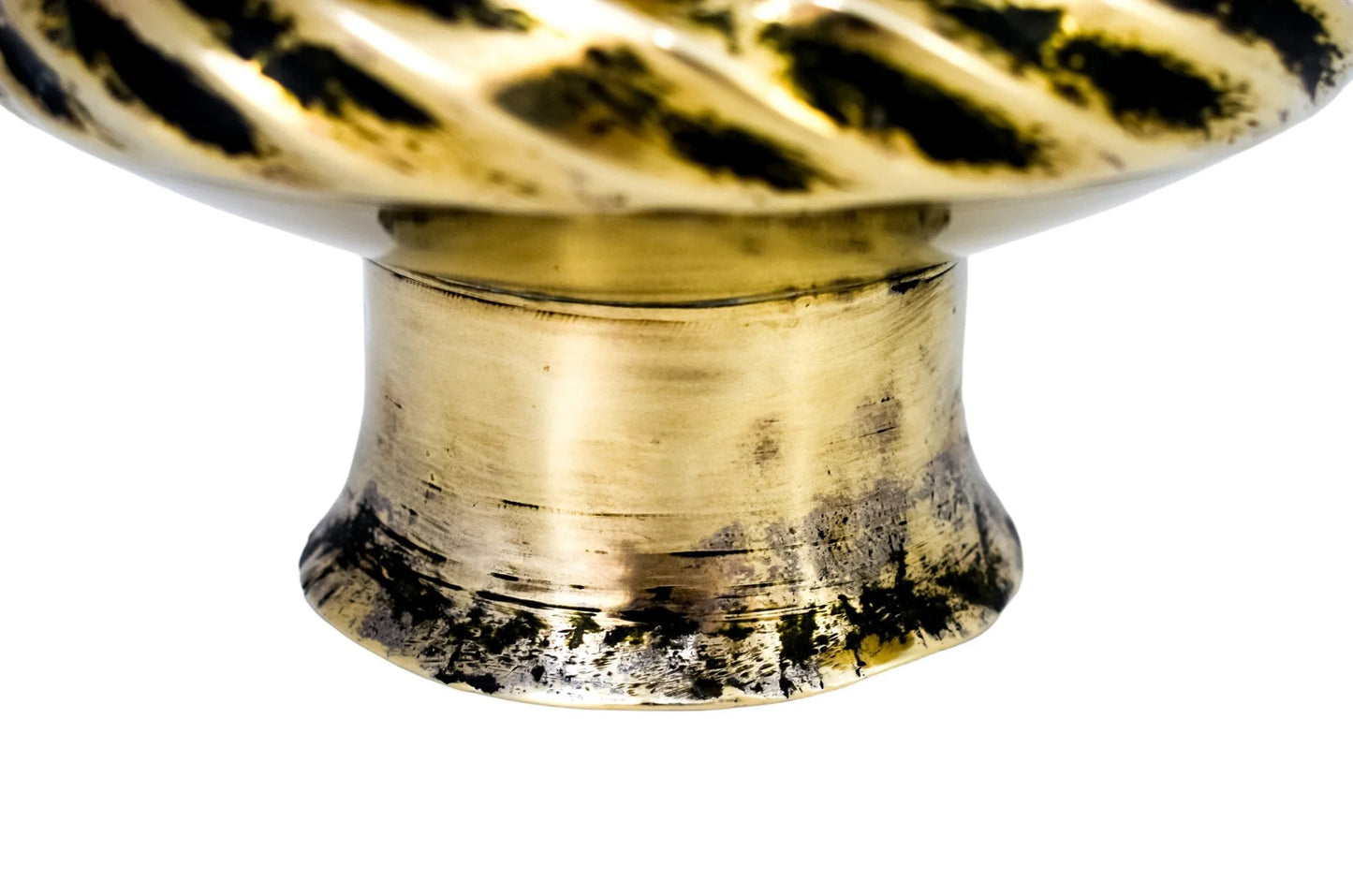 19th century Indian brass lota water pot with fluted rope border