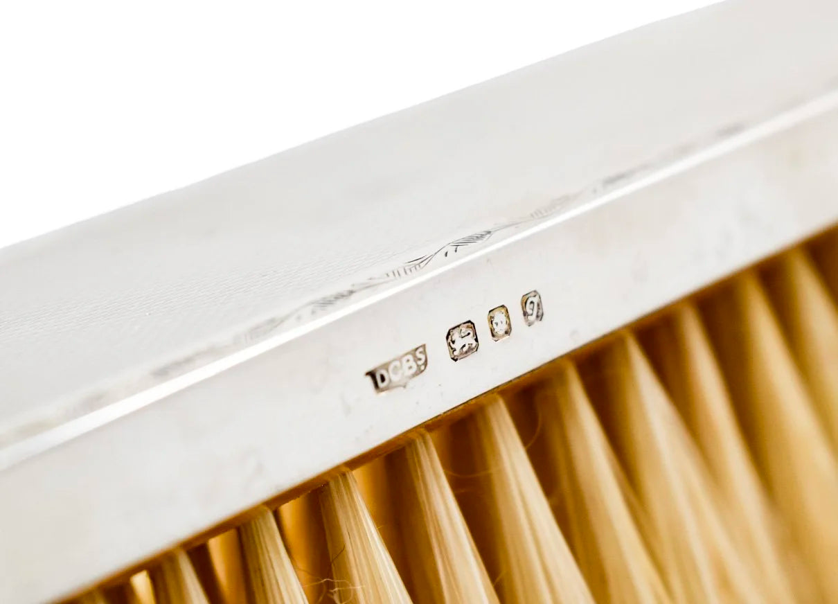 Art Deco style Garrard & Co pair of sterling silver brushes