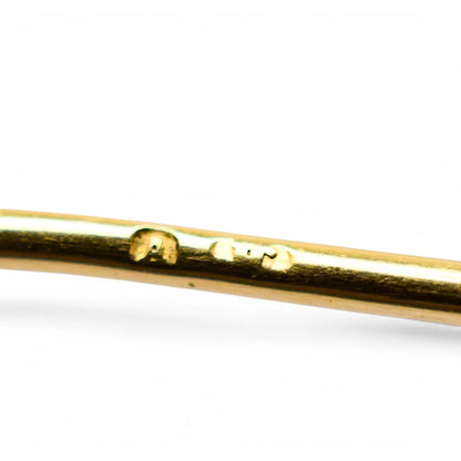 Belle Époque style 14 kt gold brooch set with Old European cut diamonds and pearls