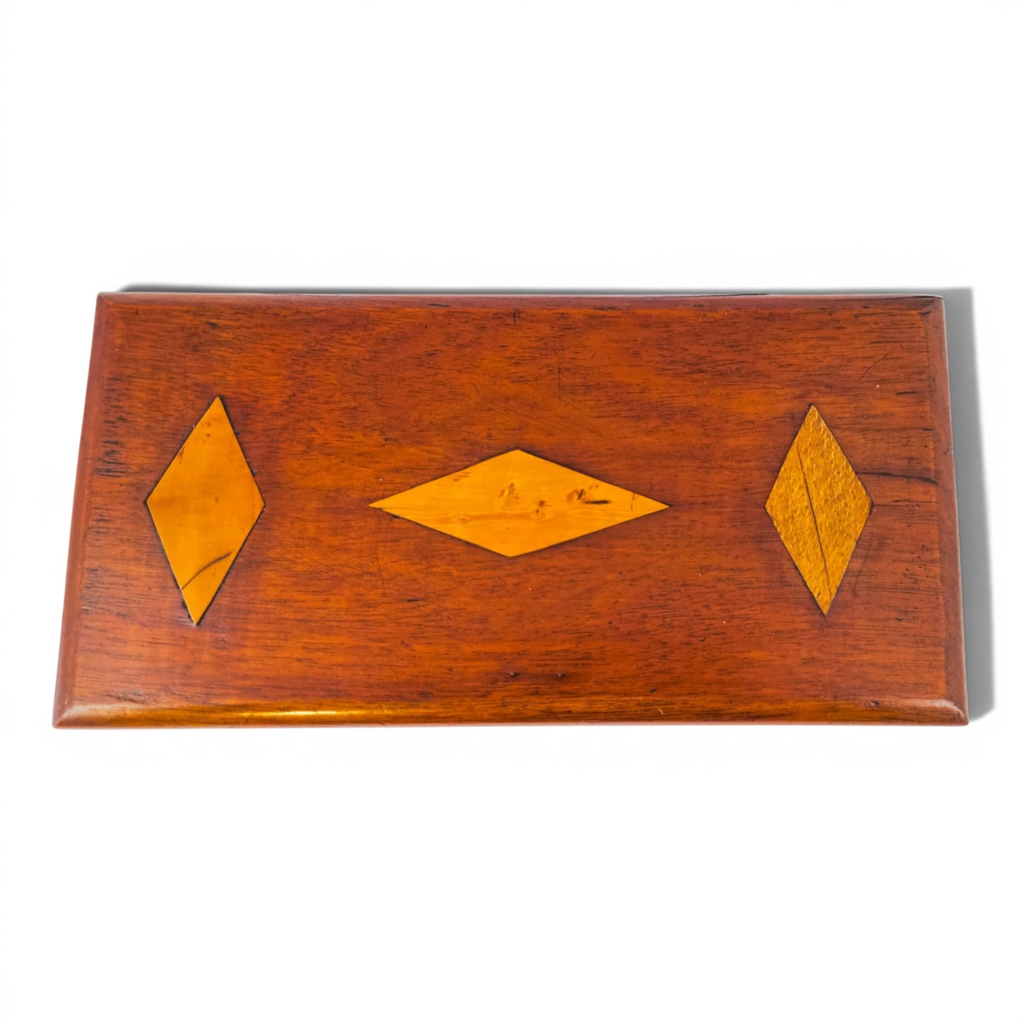 1790's Swedish Gustavian mahogany box, geometric inlay