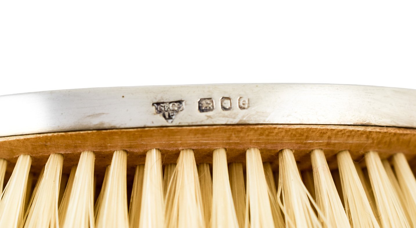 Art Deco style Garrard & Co pair of sterling silver brushes