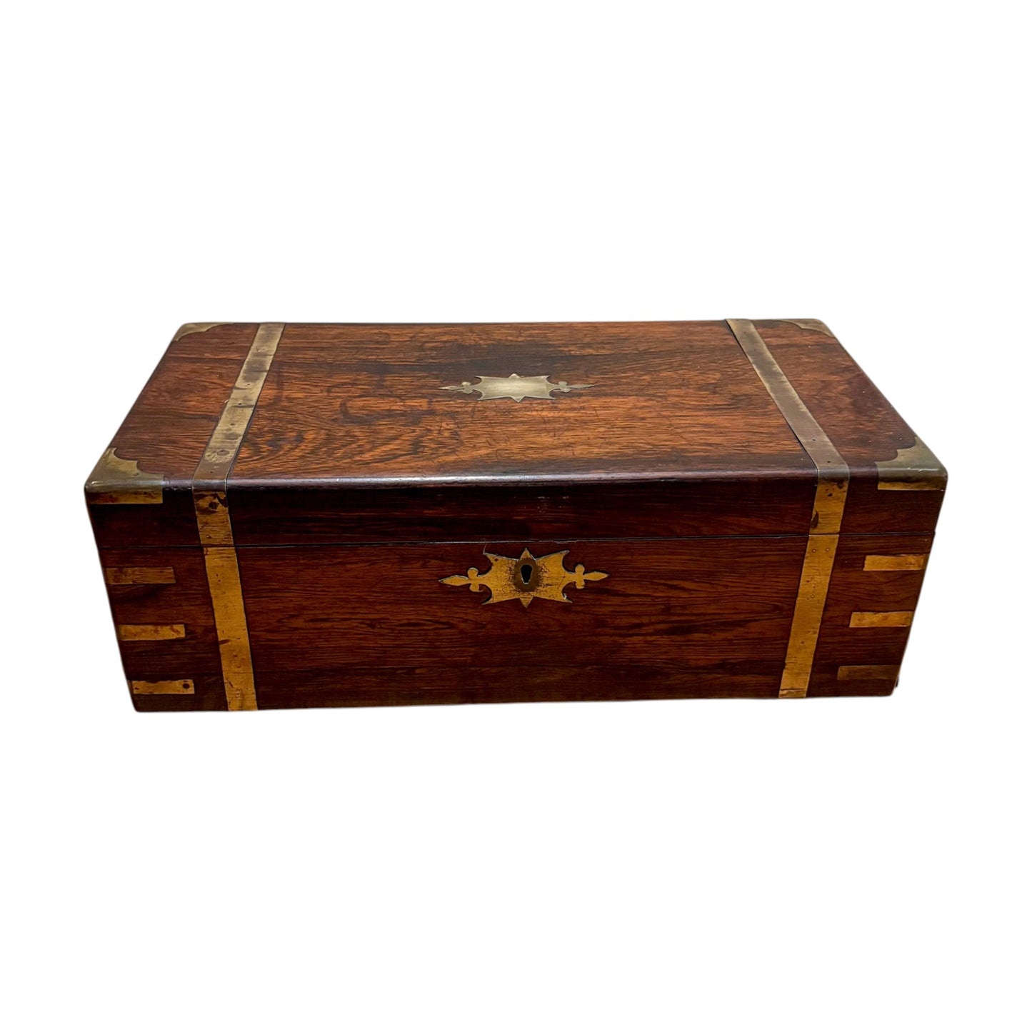 Victorian rosewood campaign writing slope, secret drawers