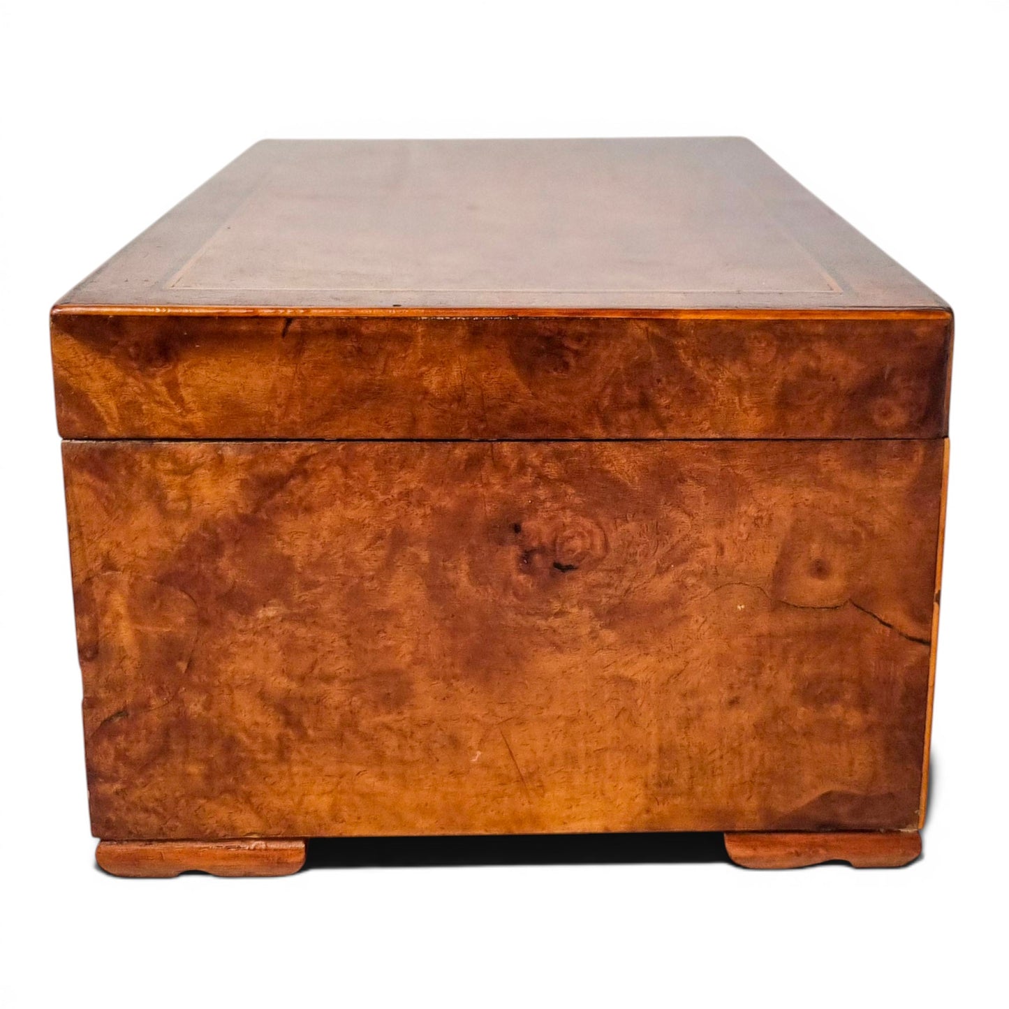 Victorian burr walnut jewellery box, c.1880