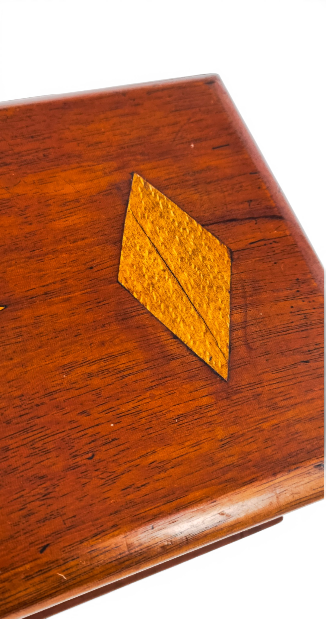 1790's Swedish Gustavian mahogany box, geometric inlay