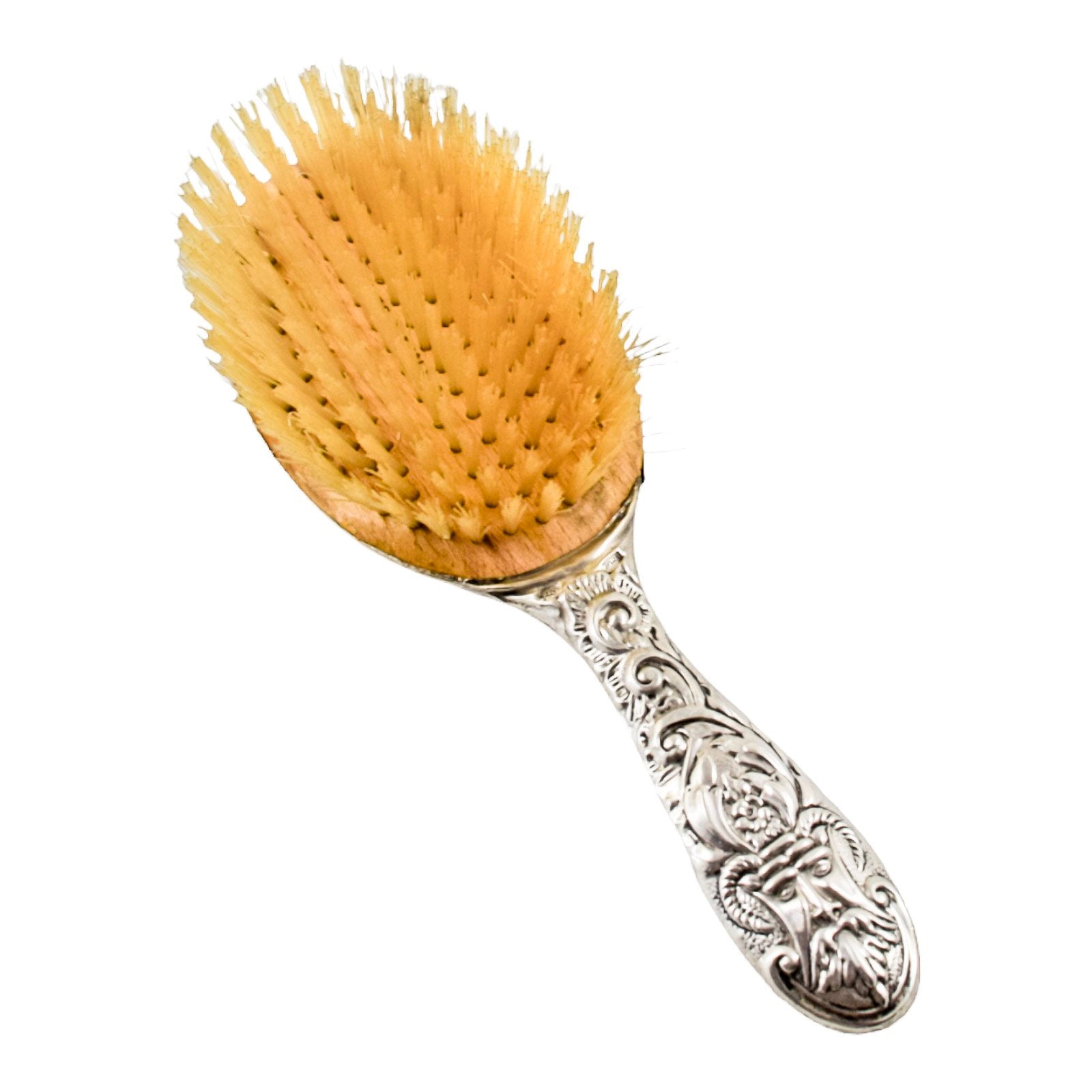 Cased vintage sterling silver 4 piece vanity dressing table set; mirror, brush, comb
