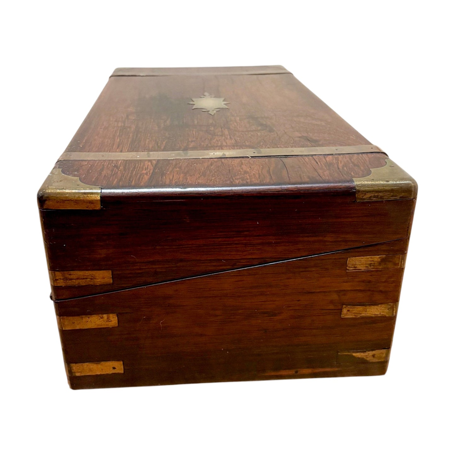 Victorian rosewood campaign writing slope, secret drawers