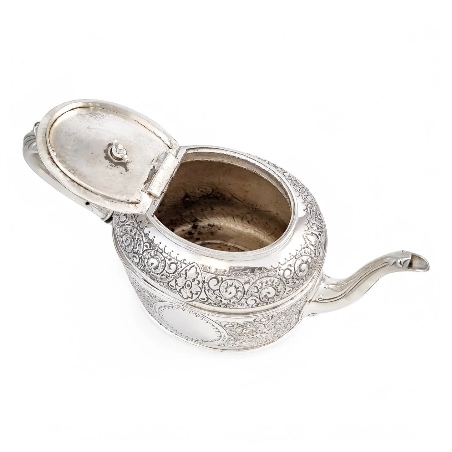 Antique Victorian silver plated three-piece tea set, Rococo Revival and Aestheticism, c. 1880s