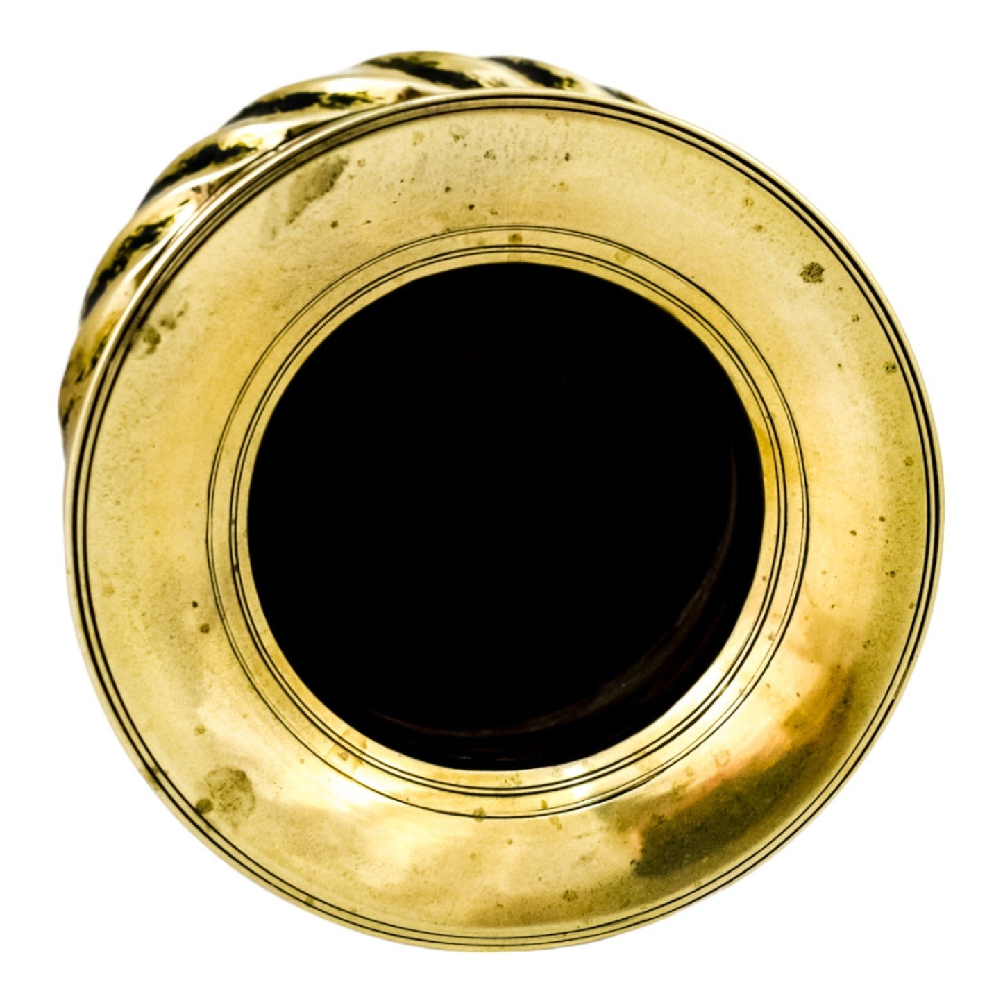 19th century Indian brass lota water pot with fluted rope border