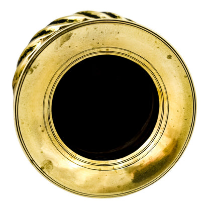 19th century Indian brass lota water pot with fluted rope border