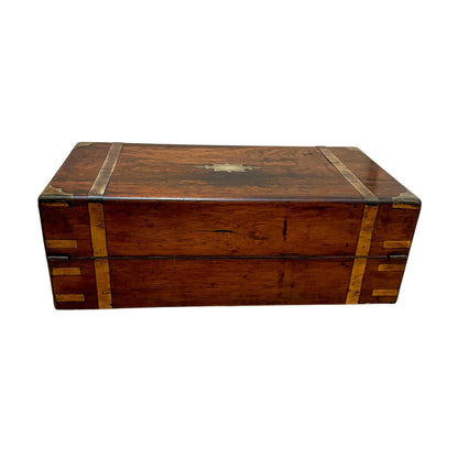 Victorian rosewood campaign writing slope, secret drawers