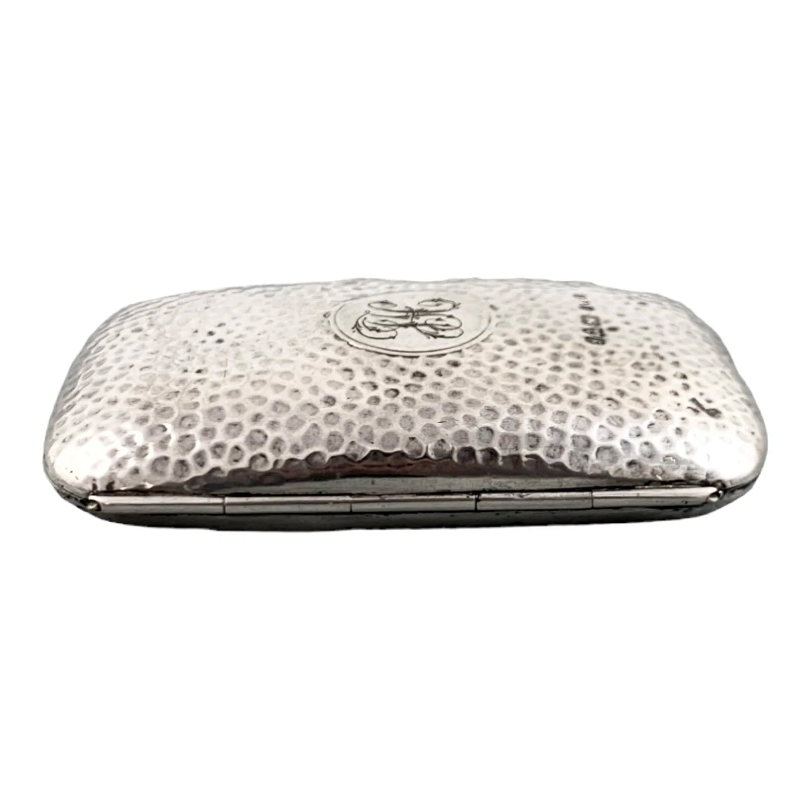 Edwardian Chester hand-hammered sterling silver and gilt ladies cigarette / card case