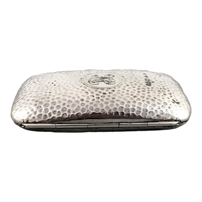 Edwardian Chester hand-hammered sterling silver and gilt ladies cigarette / card case