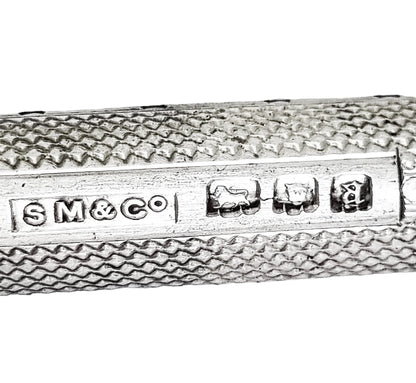 Edwardian Sampson Mordan engine turned mechanical propelling pencil
