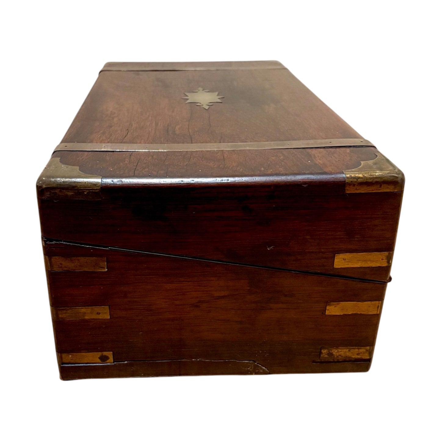 Victorian rosewood campaign writing slope, secret drawers
