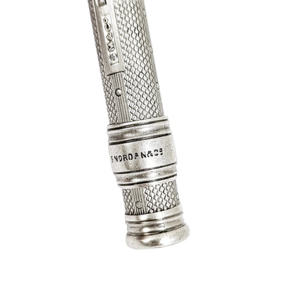 Edwardian Sampson Mordan engine turned mechanical propelling pencil