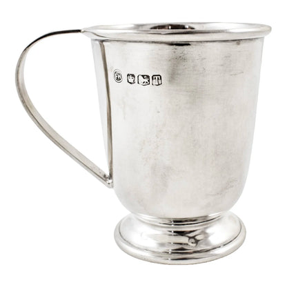 Vintage sterling silver Christening cup and engine-turned napkin ring set "Fiona"
