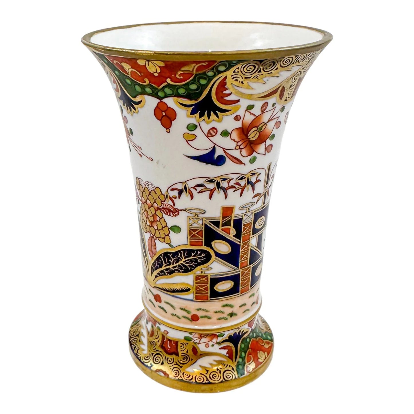 George III Spode porcelain Imari spill vase / matchpot