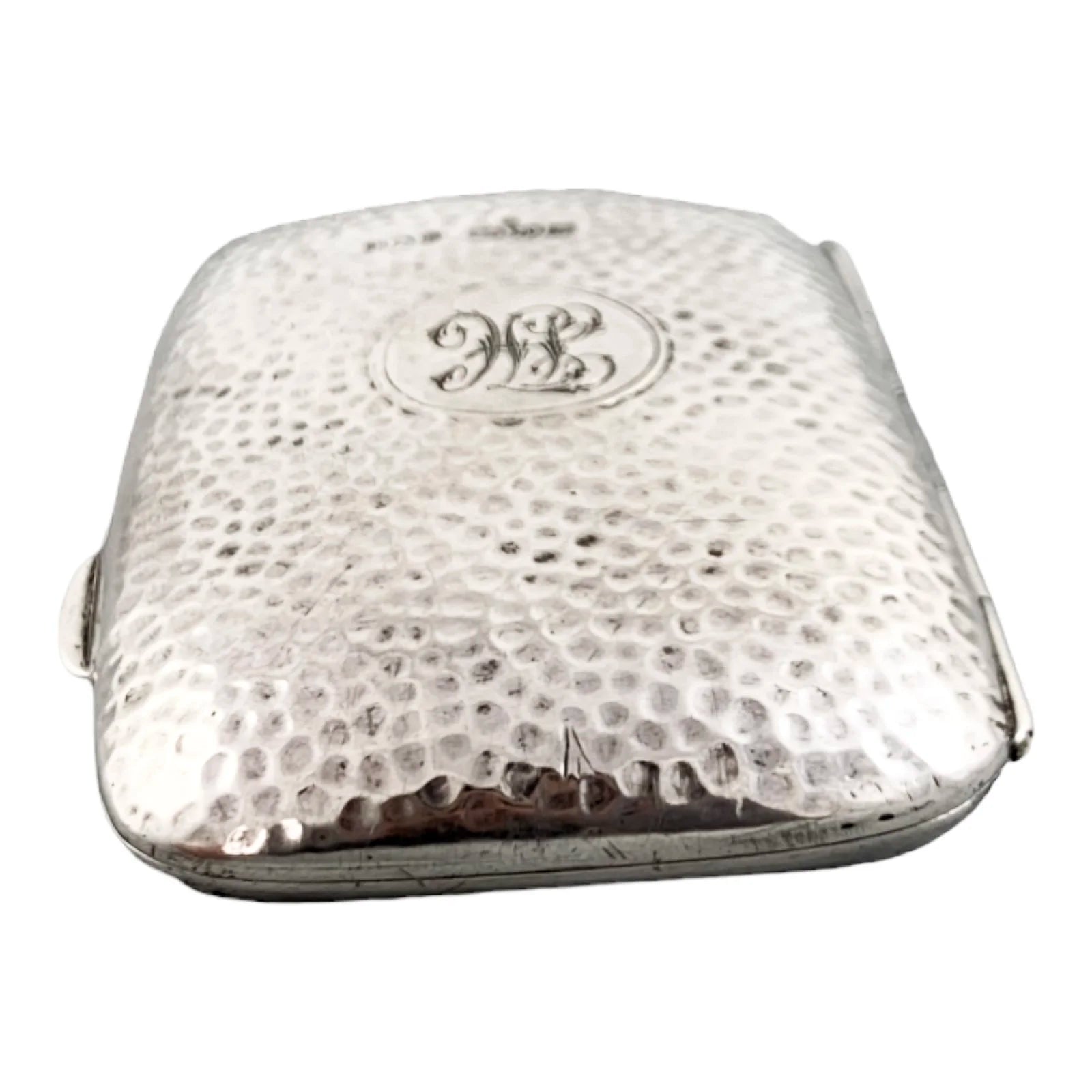Edwardian Chester hand-hammered sterling silver and gilt ladies cigarette / card case