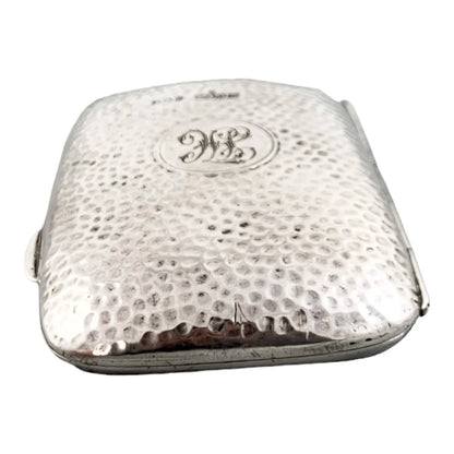 Edwardian Chester hand-hammered sterling silver and gilt ladies cigarette / card case