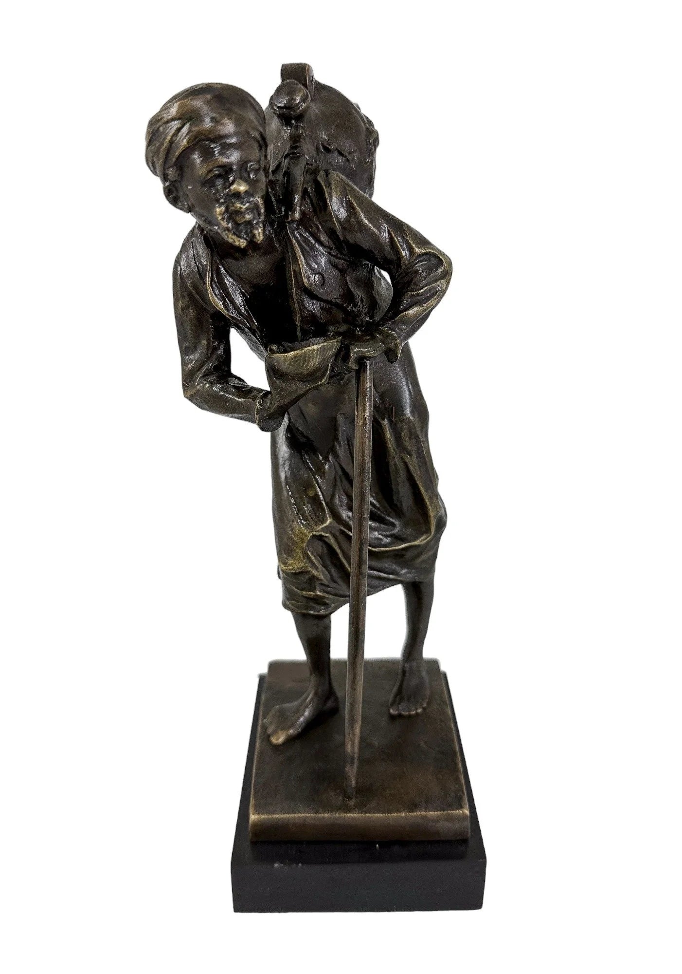 Paul Ludwig Kowalczewski bronze sculpture Arab Water Carrier, Braunlich & Langlotz