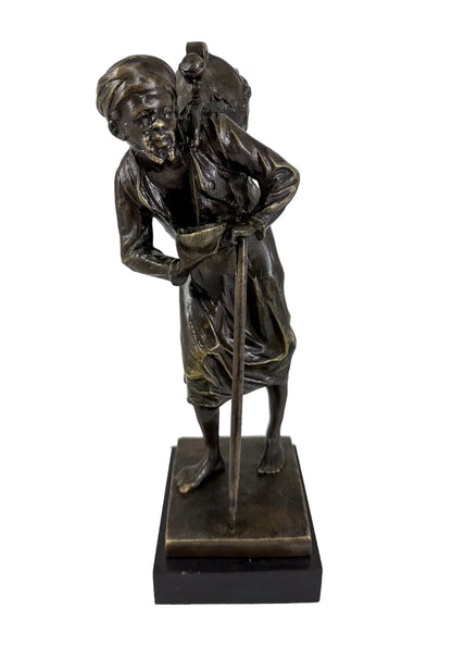 Paul Ludwig Kowalczewski bronze sculpture Arab Water Carrier, Braunlich & Langlotz