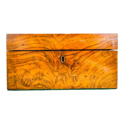 Victorian burr walnut jewellery / trinket storage box