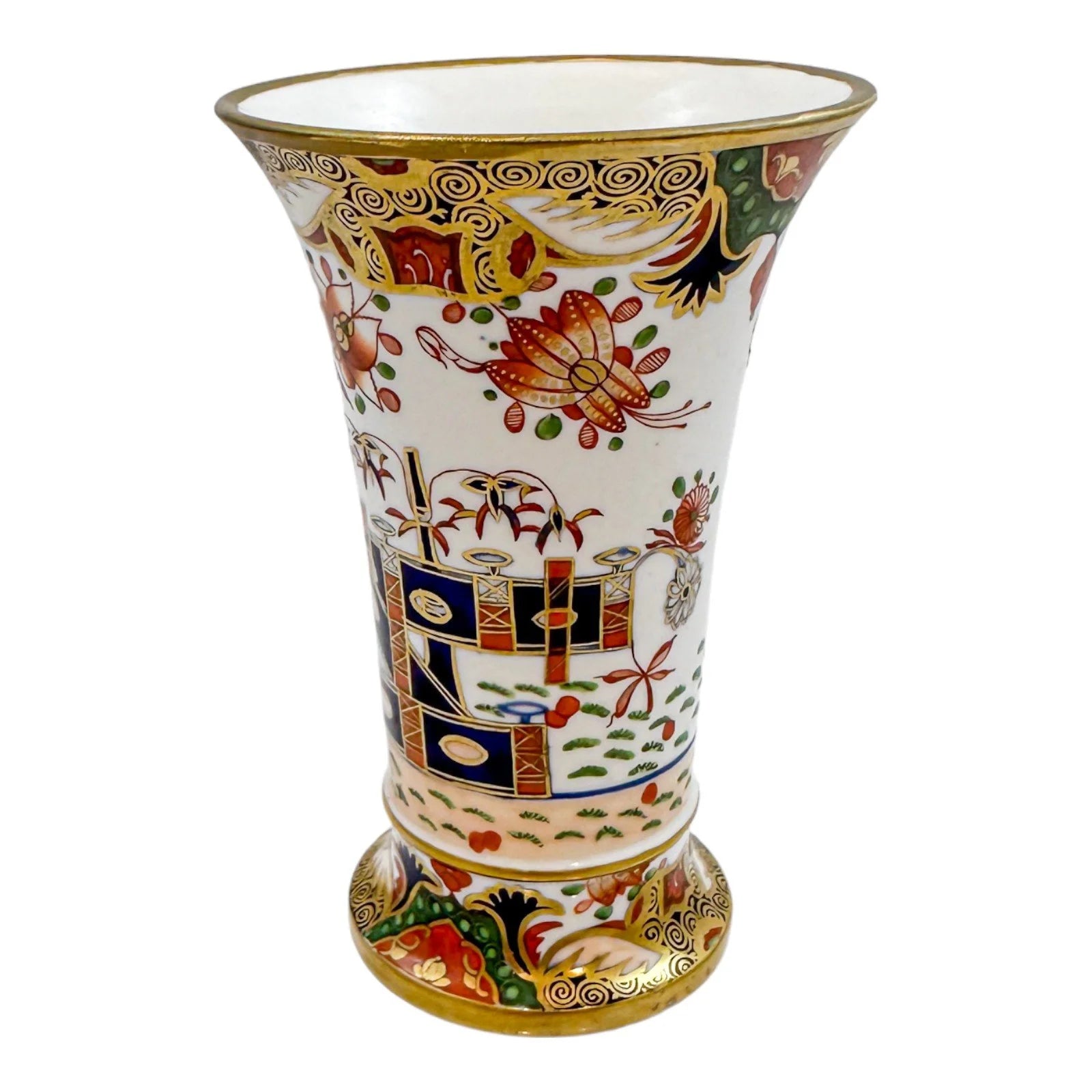 George III Spode porcelain Imari spill vase / matchpot