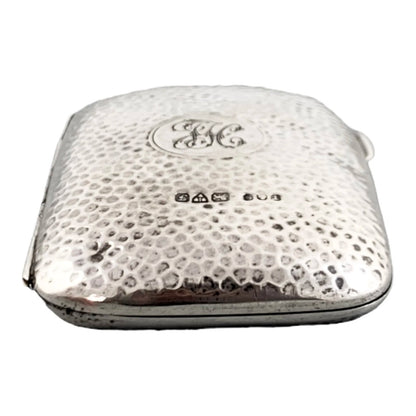 Edwardian Chester hand-hammered sterling silver and gilt ladies cigarette / card case