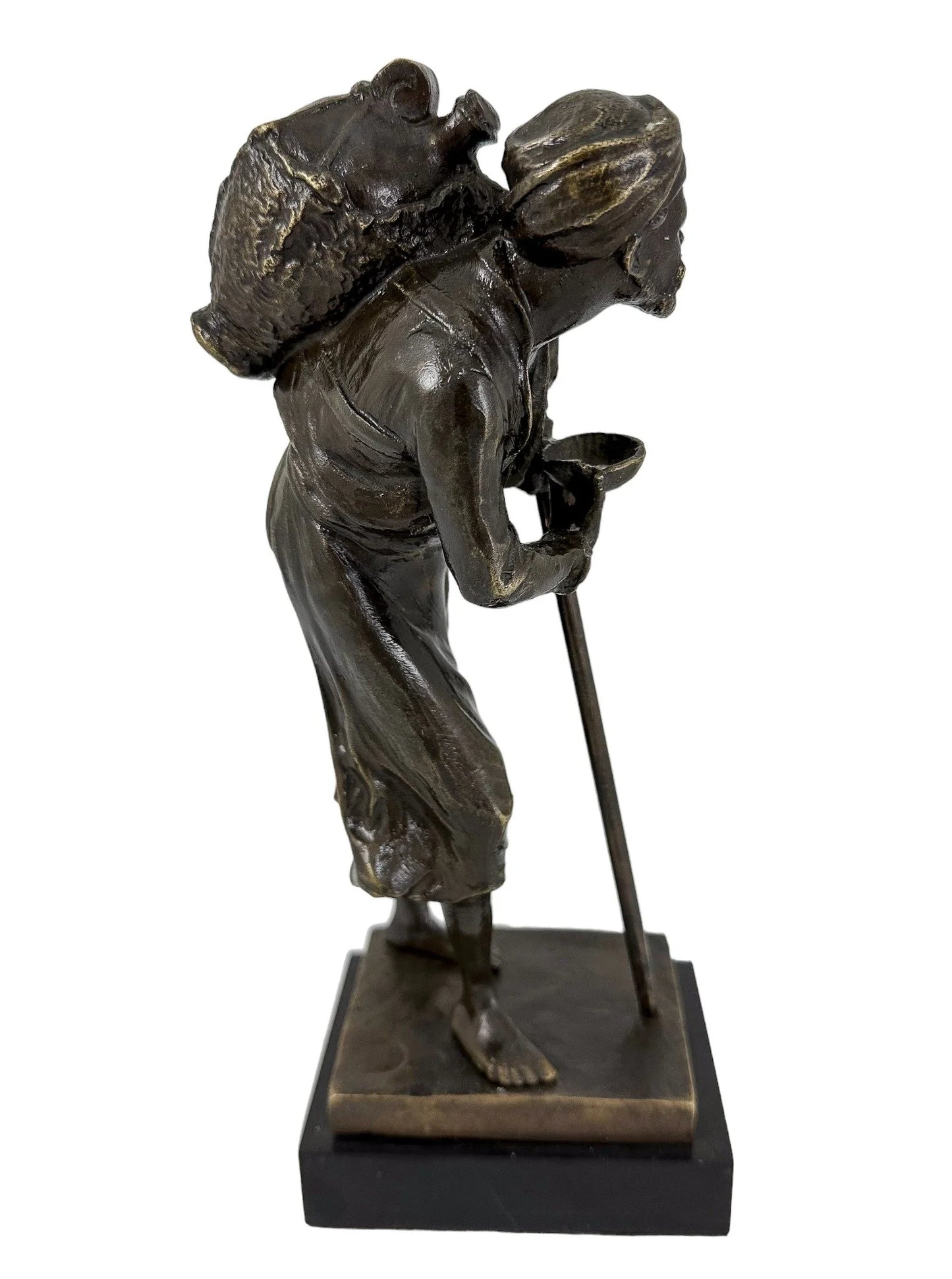 Paul Ludwig Kowalczewski bronze sculpture Arab Water Carrier, Braunlich & Langlotz