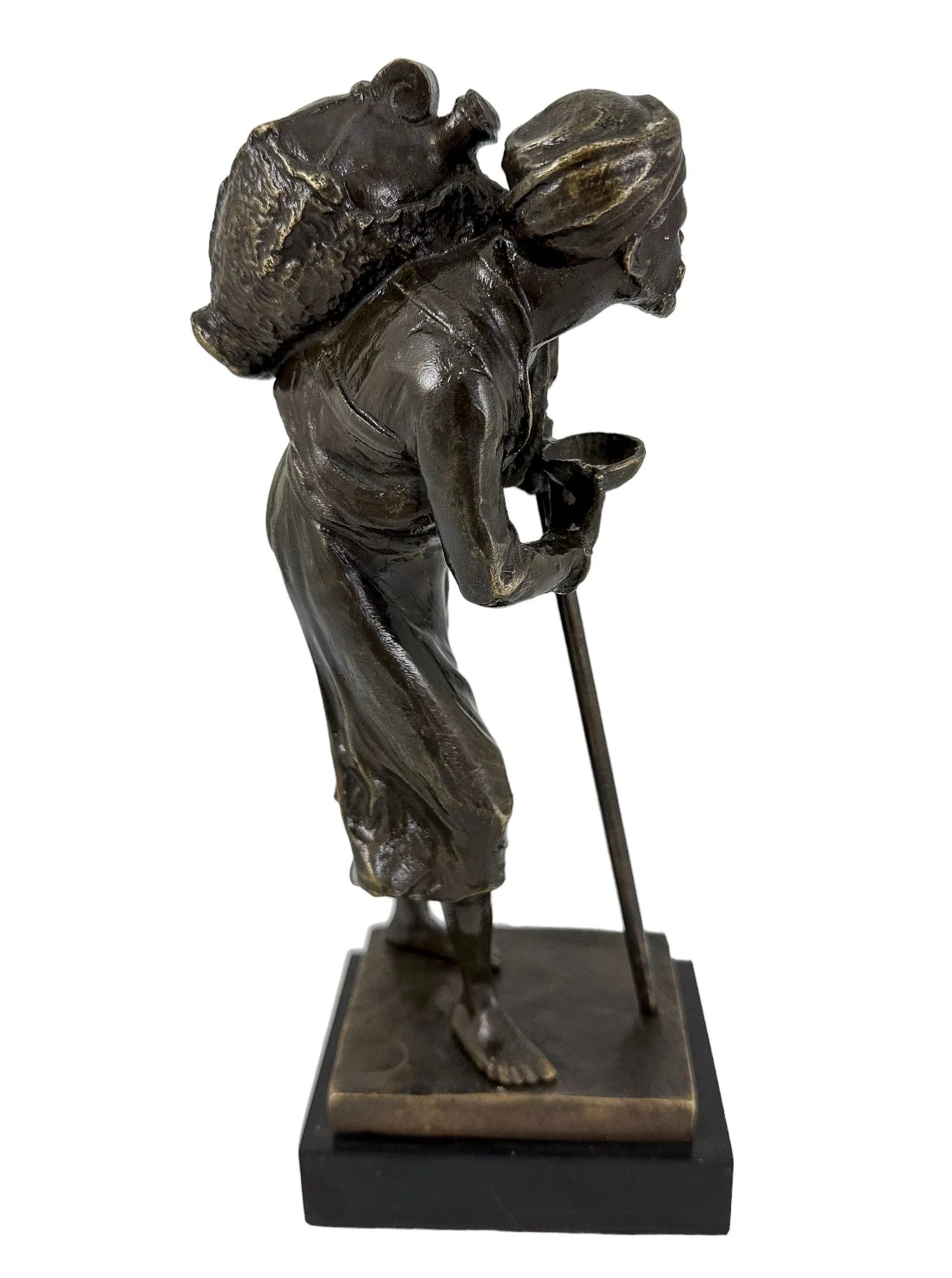 Paul Ludwig Kowalczewski bronze sculpture Arab Water Carrier, Braunlich & Langlotz
