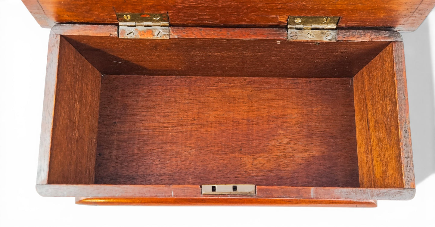 1790's Swedish Gustavian mahogany box, geometric inlay