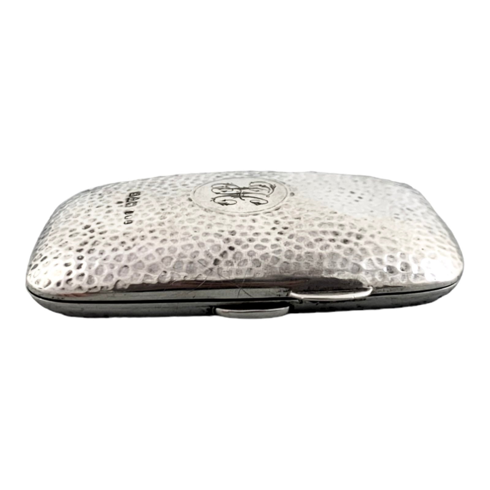 Edwardian Chester hand-hammered sterling silver and gilt ladies cigarette / card case