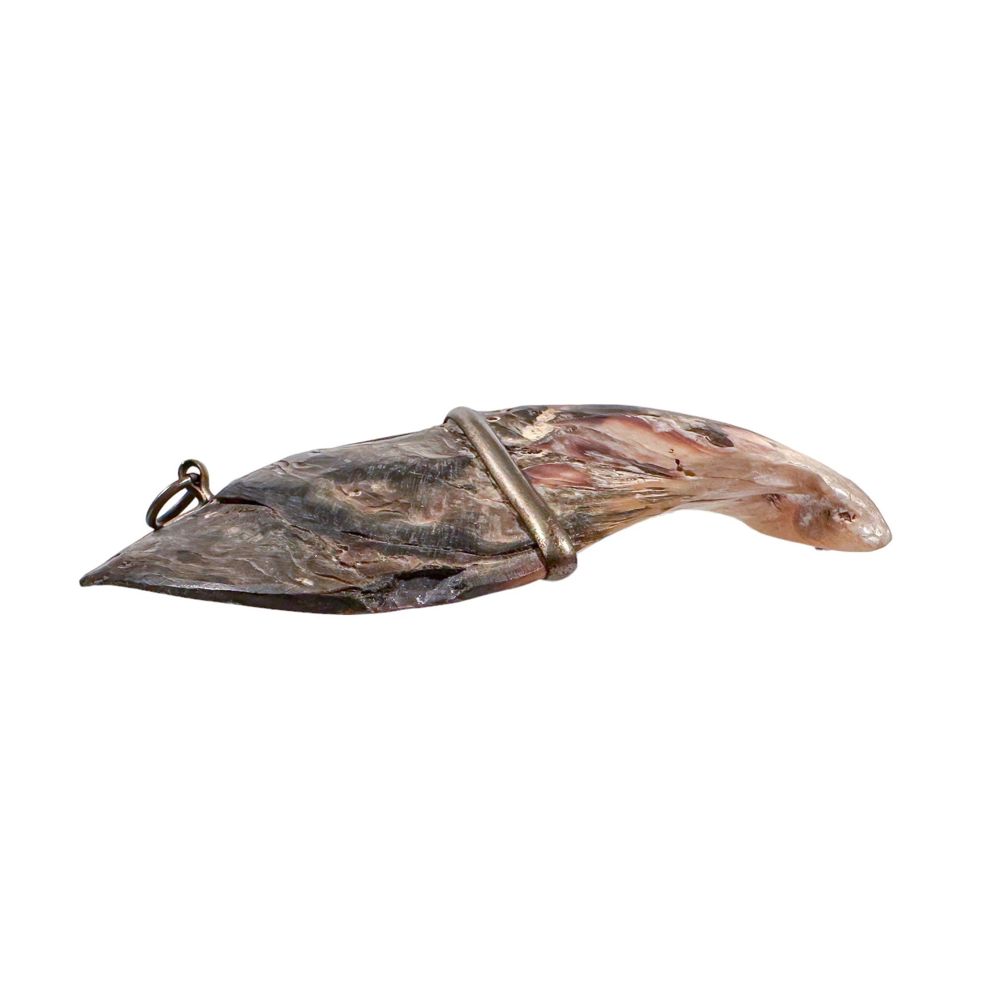 19th-century Flemish mother-of-pearl shell carving of fisherwoman