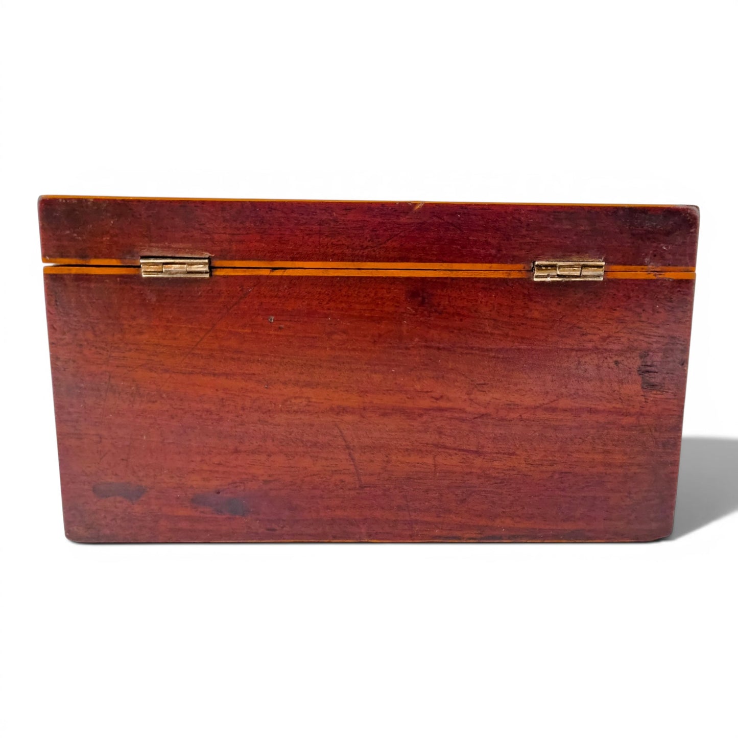 Victorian mahogany tea caddy, working lock and key