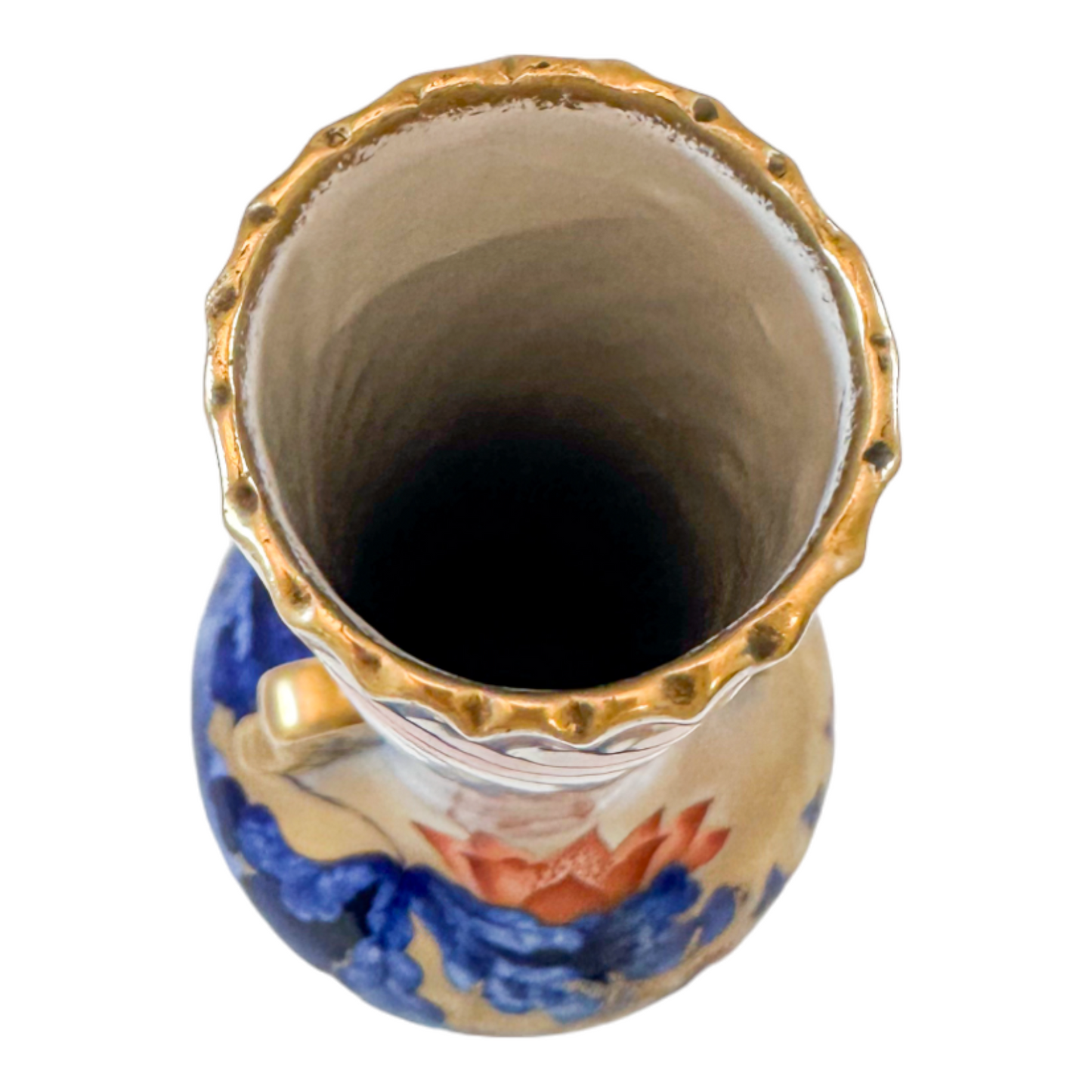 Victorian George Jones Stone Crescent Japanese azaleas faience tall vase