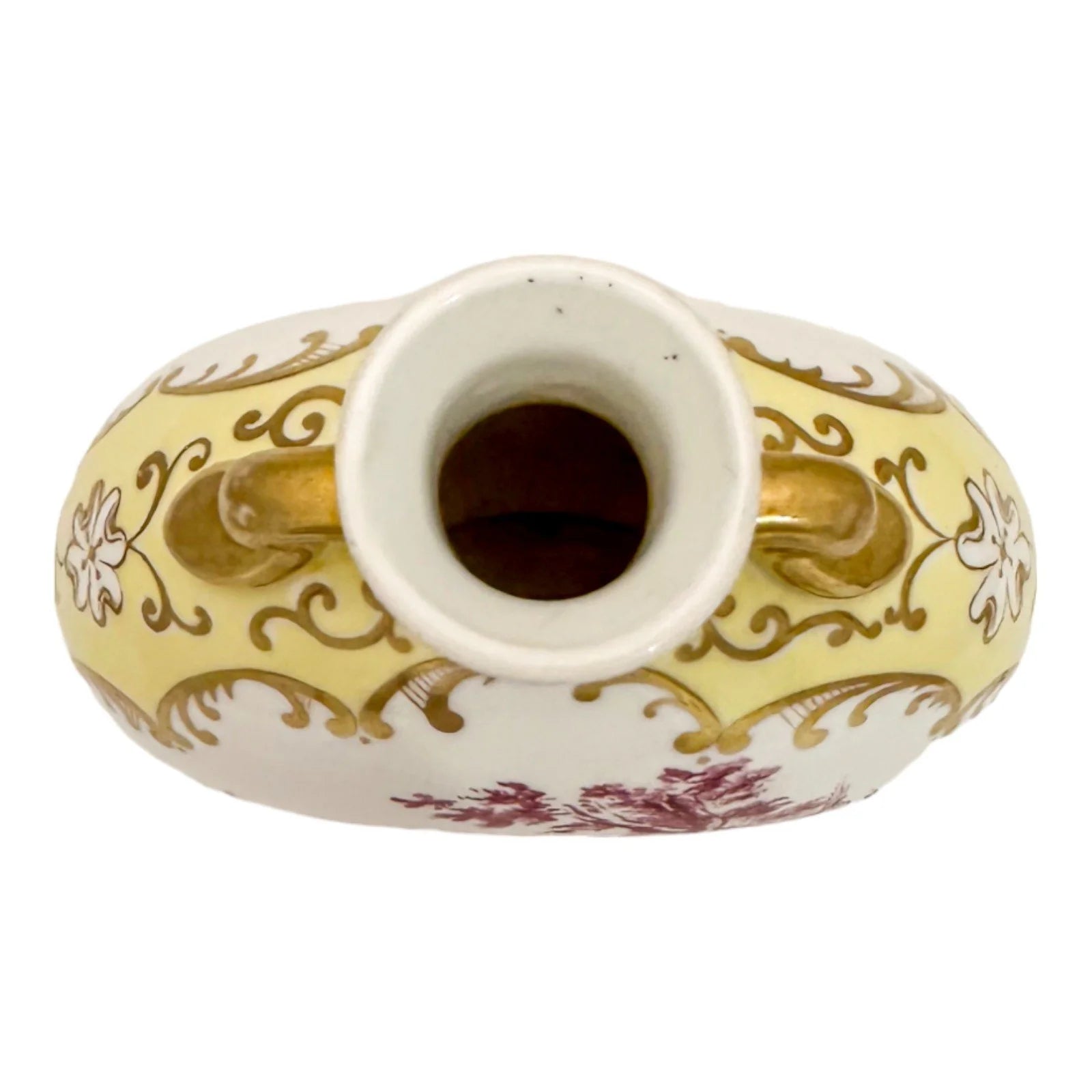 19th century Coalport porcelain double handed vase with gallant scene