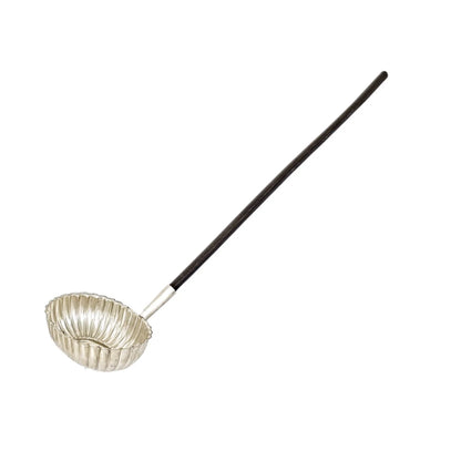 Victorian sterling silver toddy punch ladle with fluted bowl