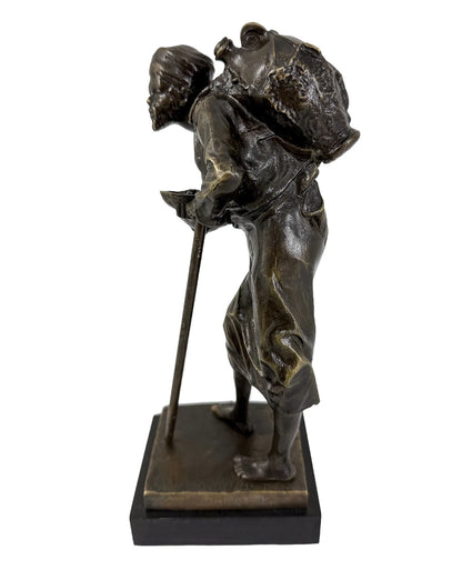 Paul Ludwig Kowalczewski bronze sculpture Arab Water Carrier, Braunlich & Langlotz