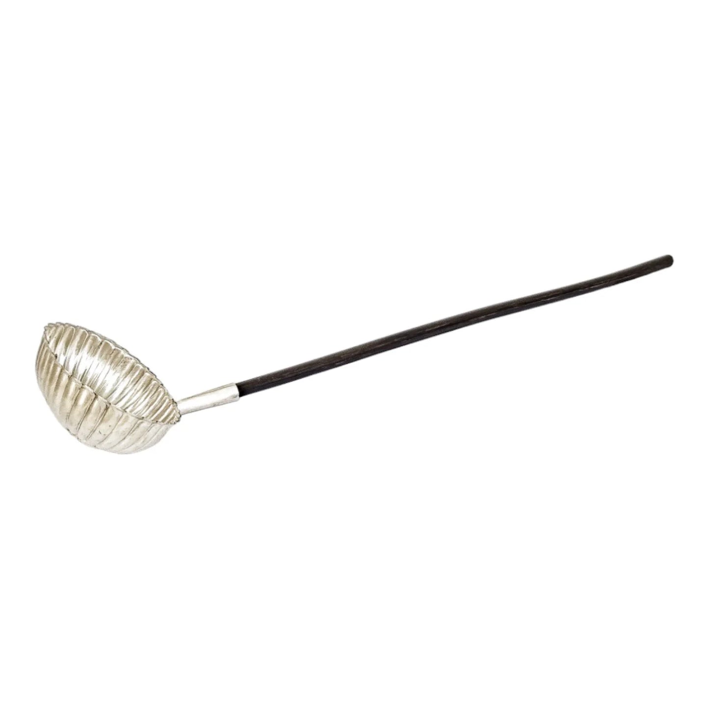 Victorian sterling silver toddy punch ladle with fluted bowl