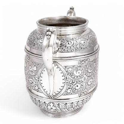 Antique Victorian silver plated three-piece tea set, Rococo Revival and Aestheticism, c. 1880s