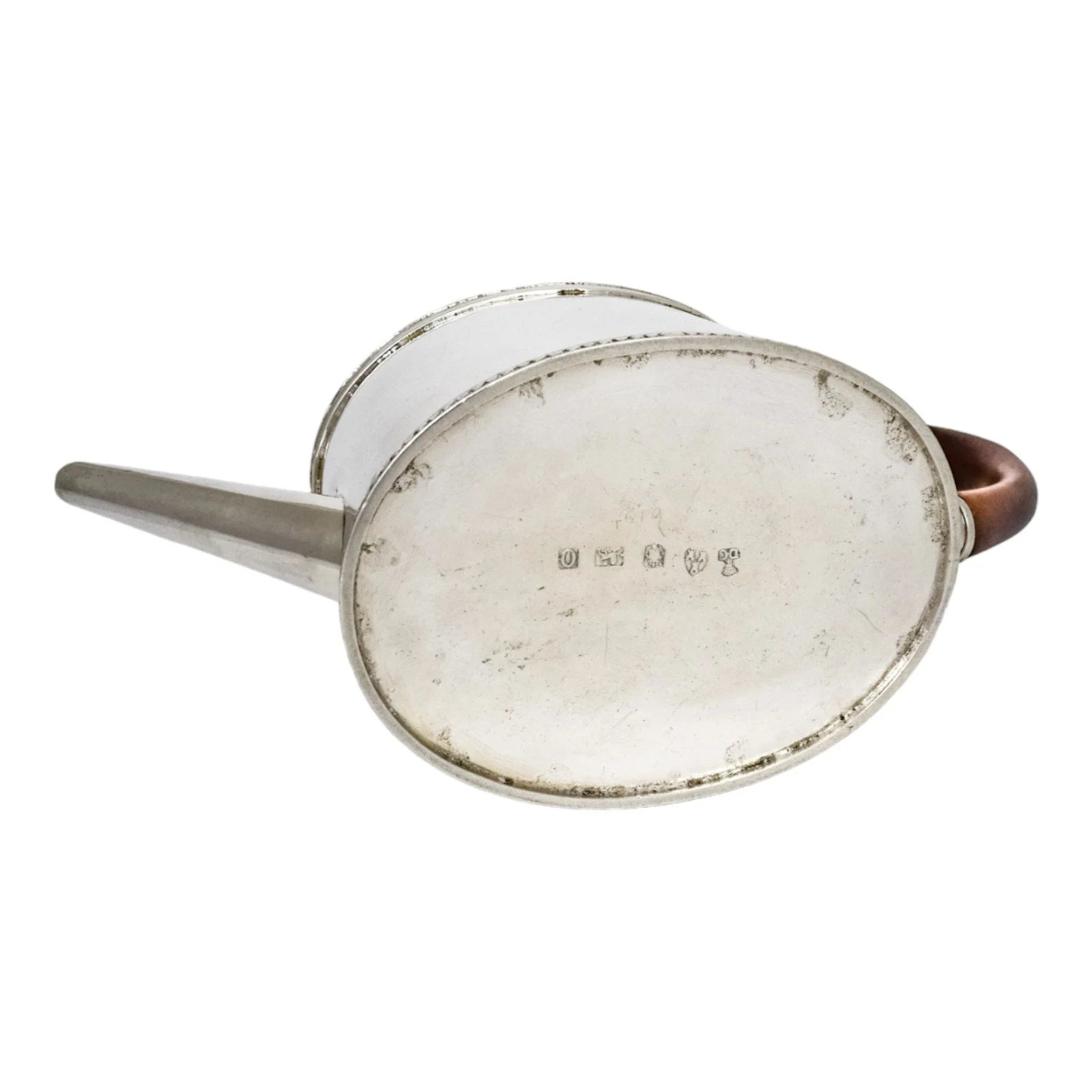 George III English provincial silver teapot with pear wood handle