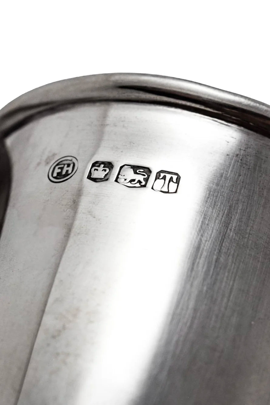 Vintage sterling silver Christening cup and engine-turned napkin ring set "Fiona"