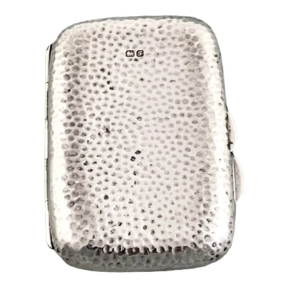 Edwardian Chester hand-hammered sterling silver and gilt ladies cigarette / card case