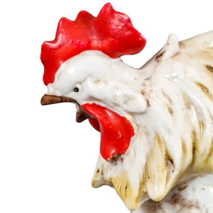 Italian ceramic figurines of roosters, hand-painted in bright polychrome enamels c. 1960's