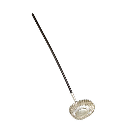 Victorian sterling silver toddy punch ladle with fluted bowl