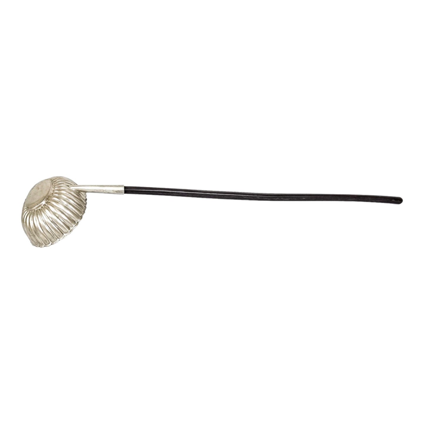 Victorian sterling silver toddy punch ladle with fluted bowl